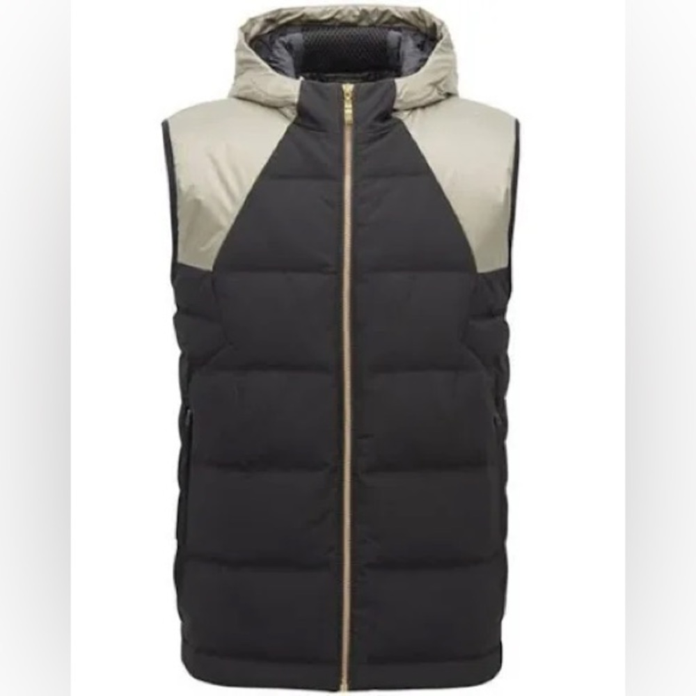 Hugo Boss Mens Black Vaiko Full Zip Hooded Vest Jacket Sz XL